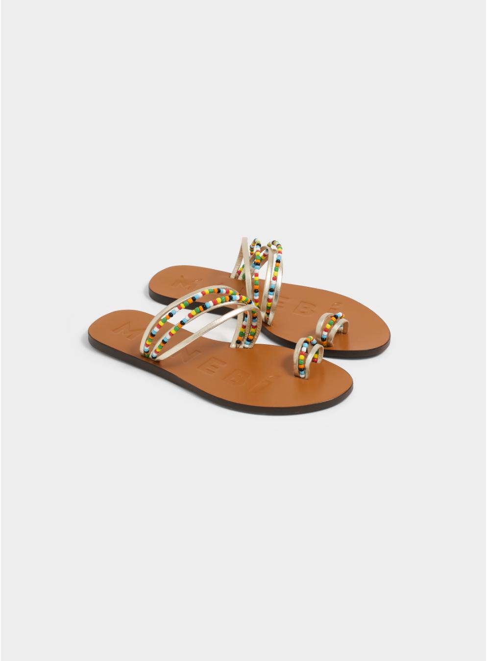 LEATHER AND BEADS SANDALS CANYON TOE RING
