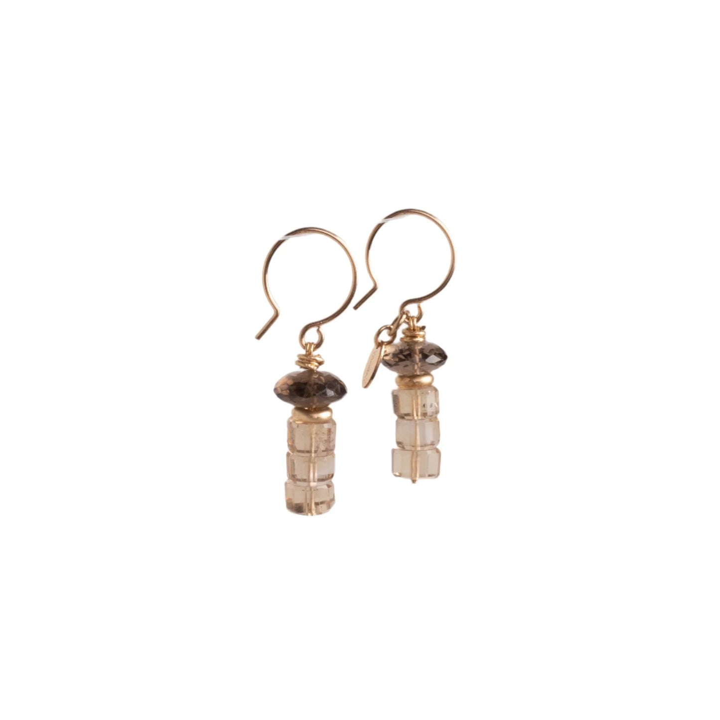 MUSHY EARRINGS (40MM) - SMOKY QUARTZ