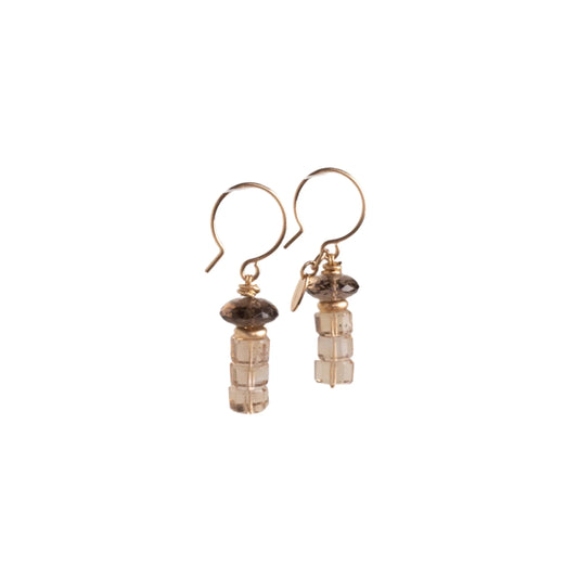 MUSHY EARRINGS (40MM) - SMOKY QUARTZ