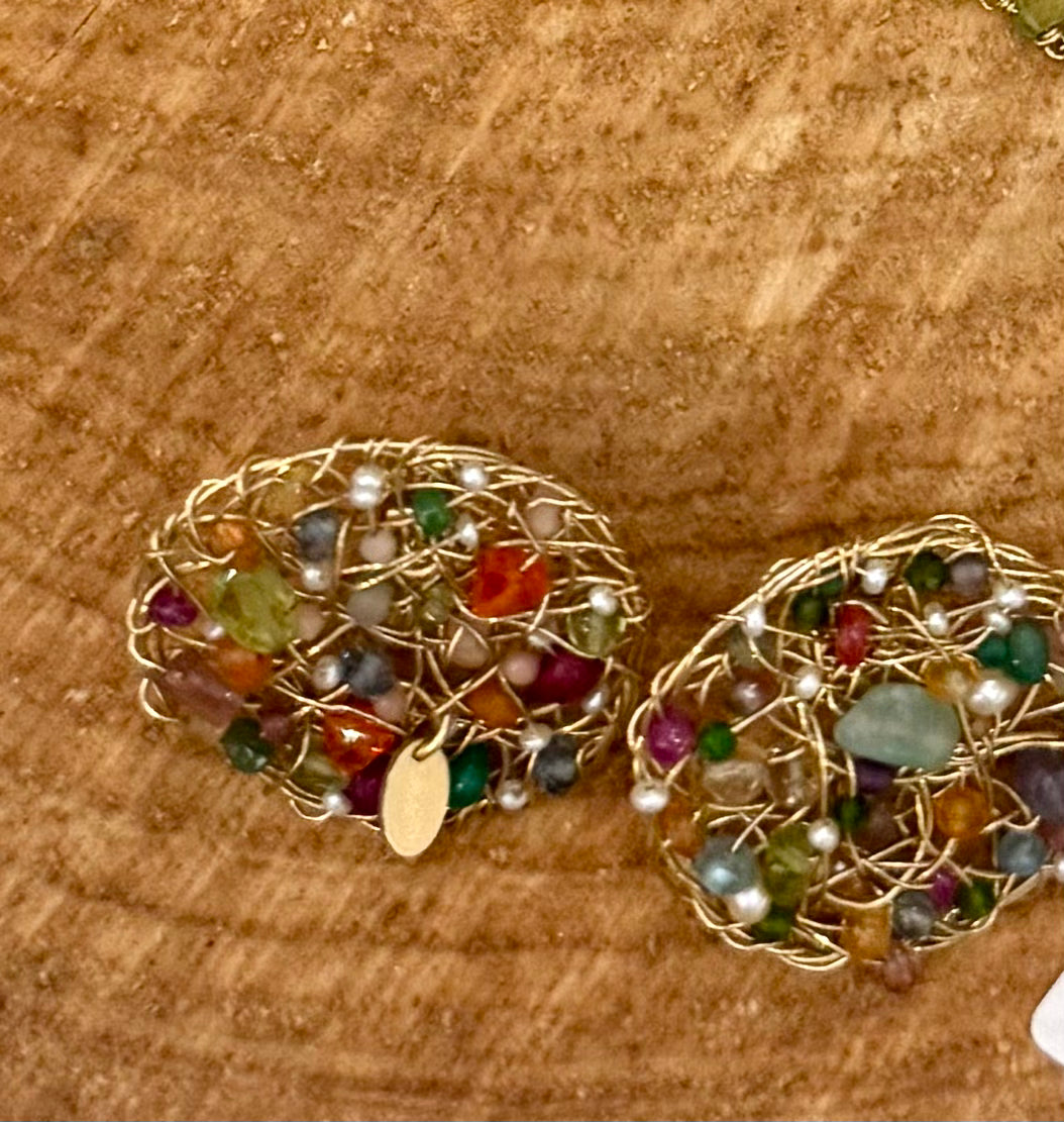 MAJO AURA MULTICOLOR GEMS EARRINGS