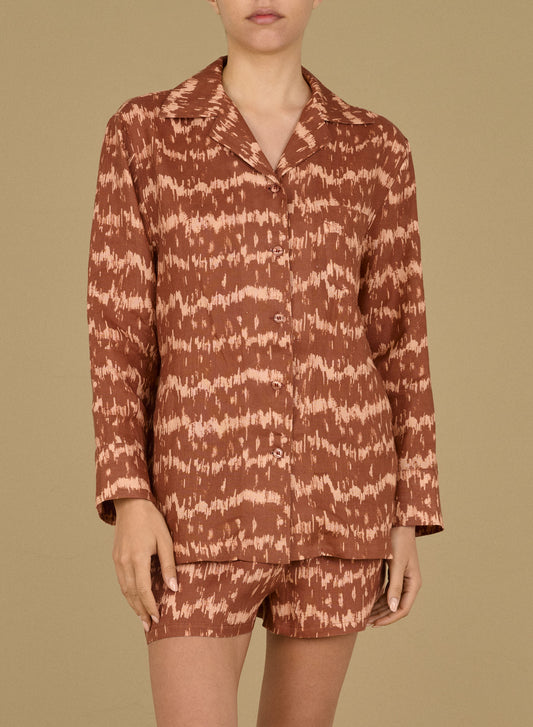 BLOUSE WAVES LINEN