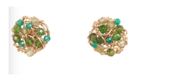 AURA EARRINGS SMALL GREEN 10MM