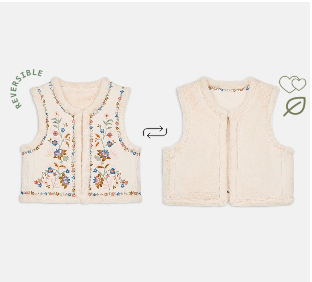 REVERSIBLE VEST RENEE PLAIN VELVET
