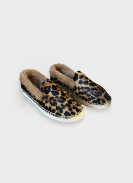 Suede and Faux Fur Loafers