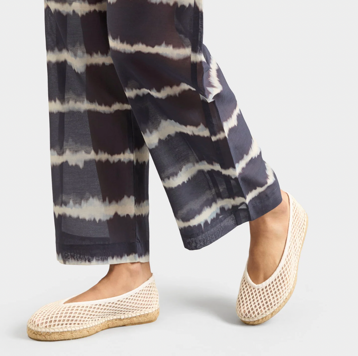 MONACO NATURAL NET BALLET FLAT ESPADRILLES