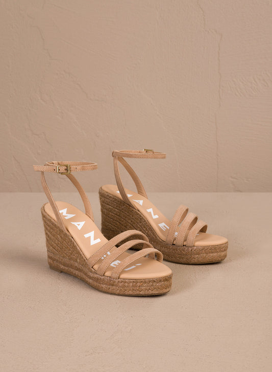 THREE BANDS WEDGE ESPADRILLES