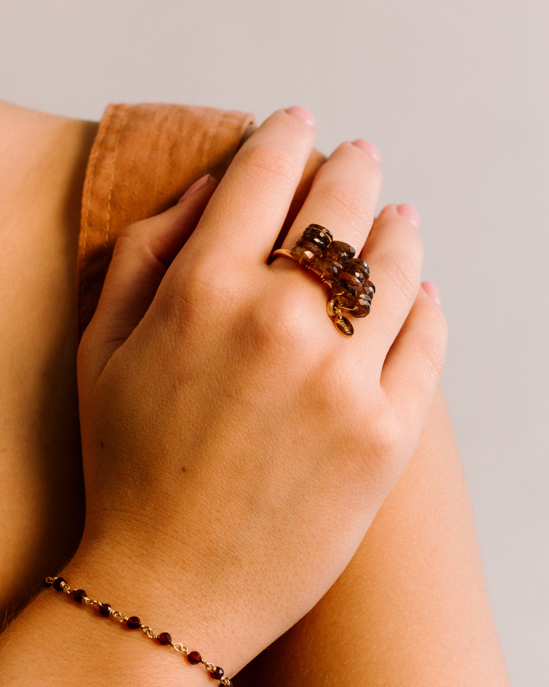 MAIARA RING #1 (25mm) - Andalucite & Yellow Gold