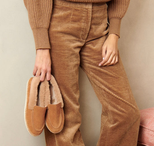 Suede and Faux Fur Loafers