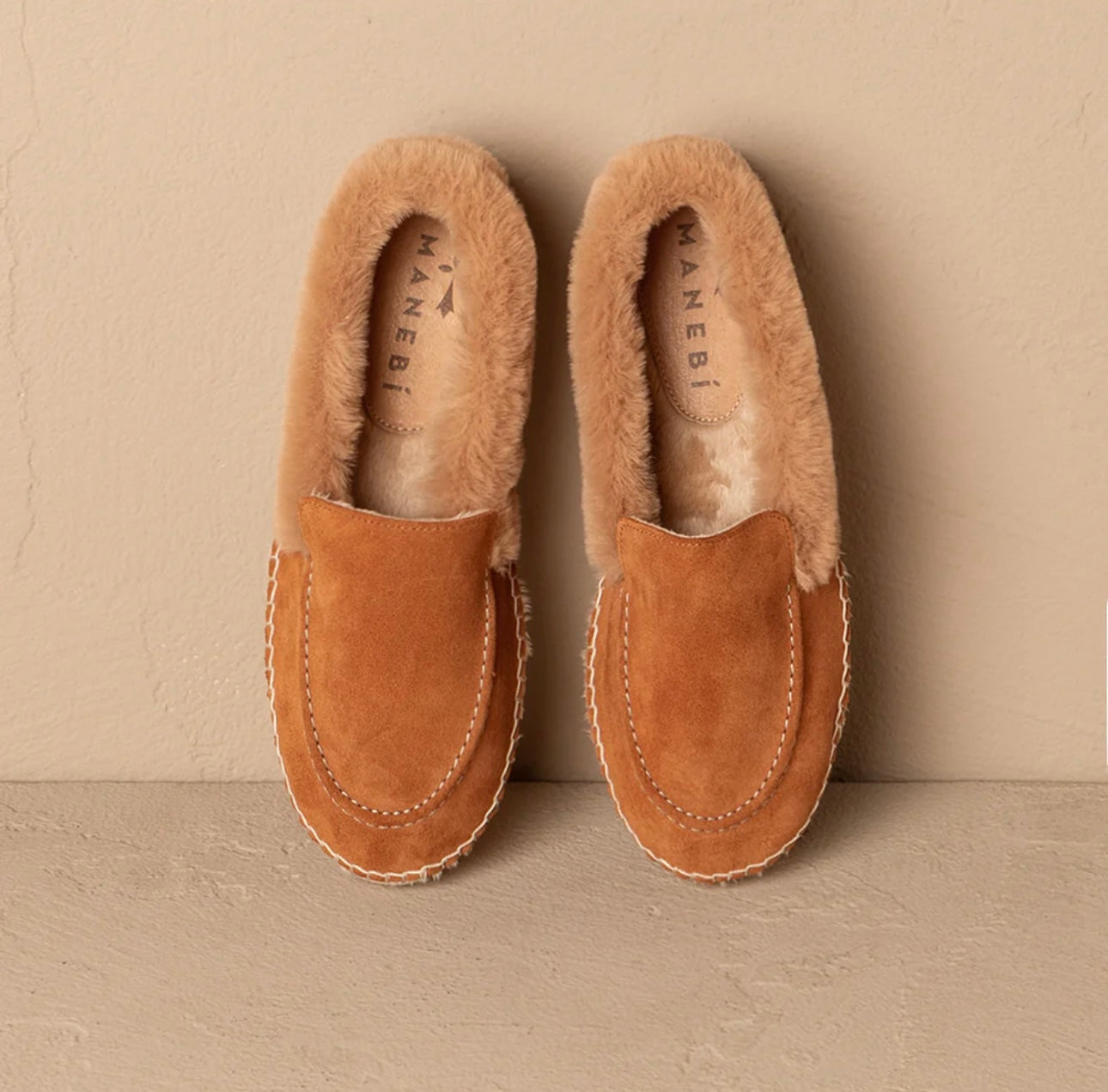 Suede and Faux Fur Loafers