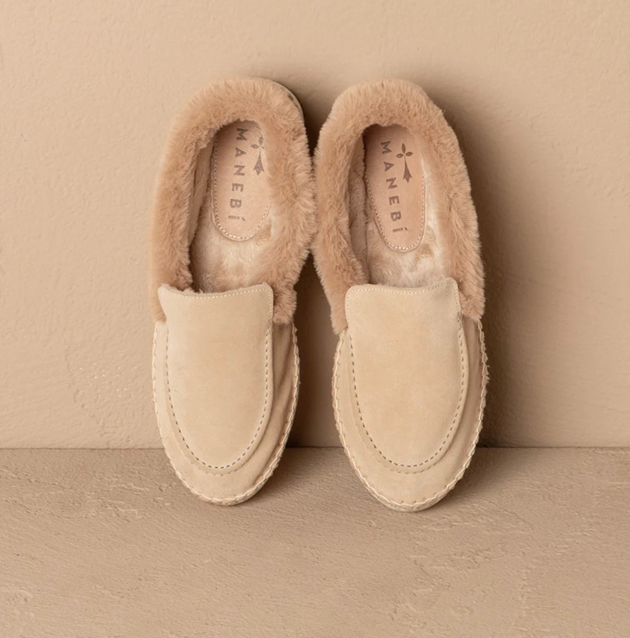 Suede and Faux Fur Loafers