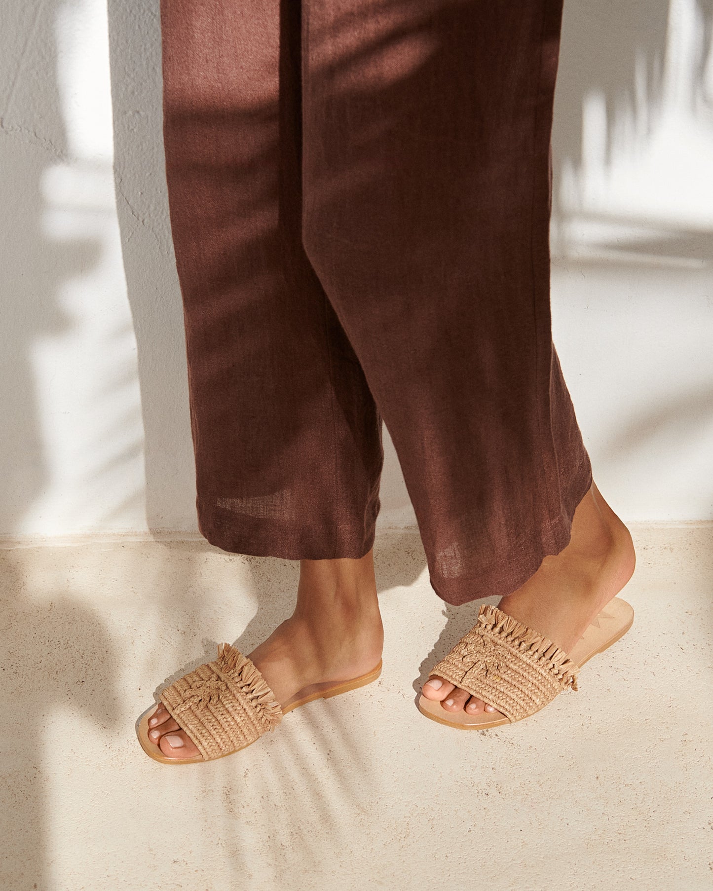 LEATHER SANDALS PALM - TAN