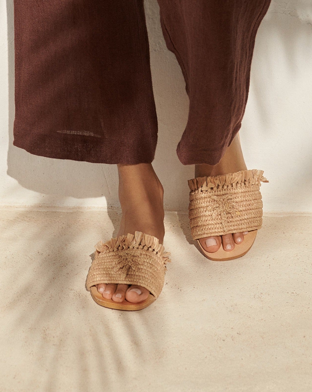 LEATHER SANDALS PALM - TAN