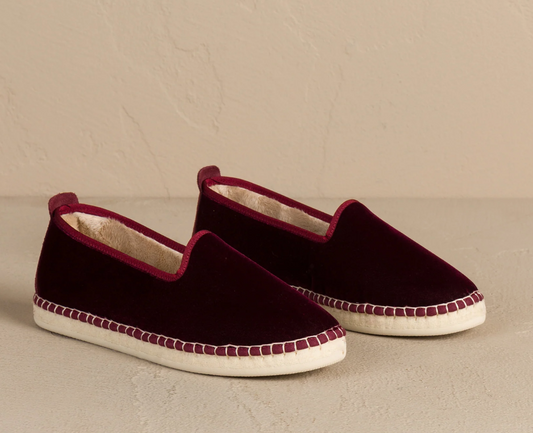 SILK VELVET ESPADRILLES WITH FUR