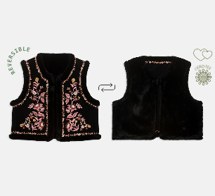 REVERSIBLE VEST RENEE PLAIN VELVET