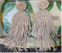 MAJO BEIGE FINGE EARRINGS