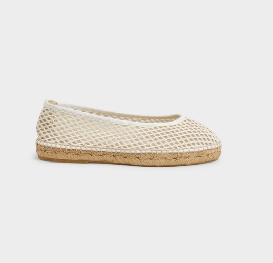 MONACO NATURAL NET BALLET FLAT ESPADRILLES