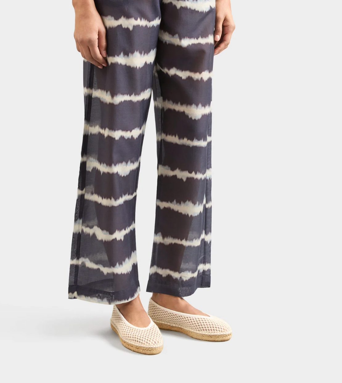 MONACO NATURAL NET BALLET FLAT ESPADRILLES