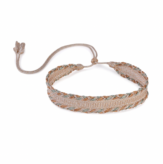 Nalea nº2 Choker in Peach & Silver Almond Desert Sun