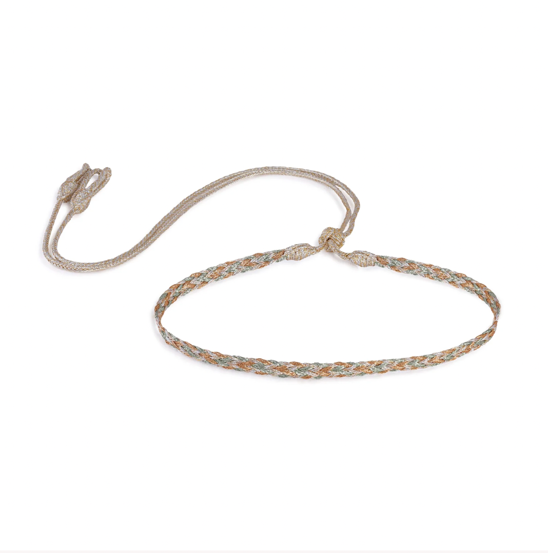Zyn nº2 choker Peach & Silver Almond Desert Sun
