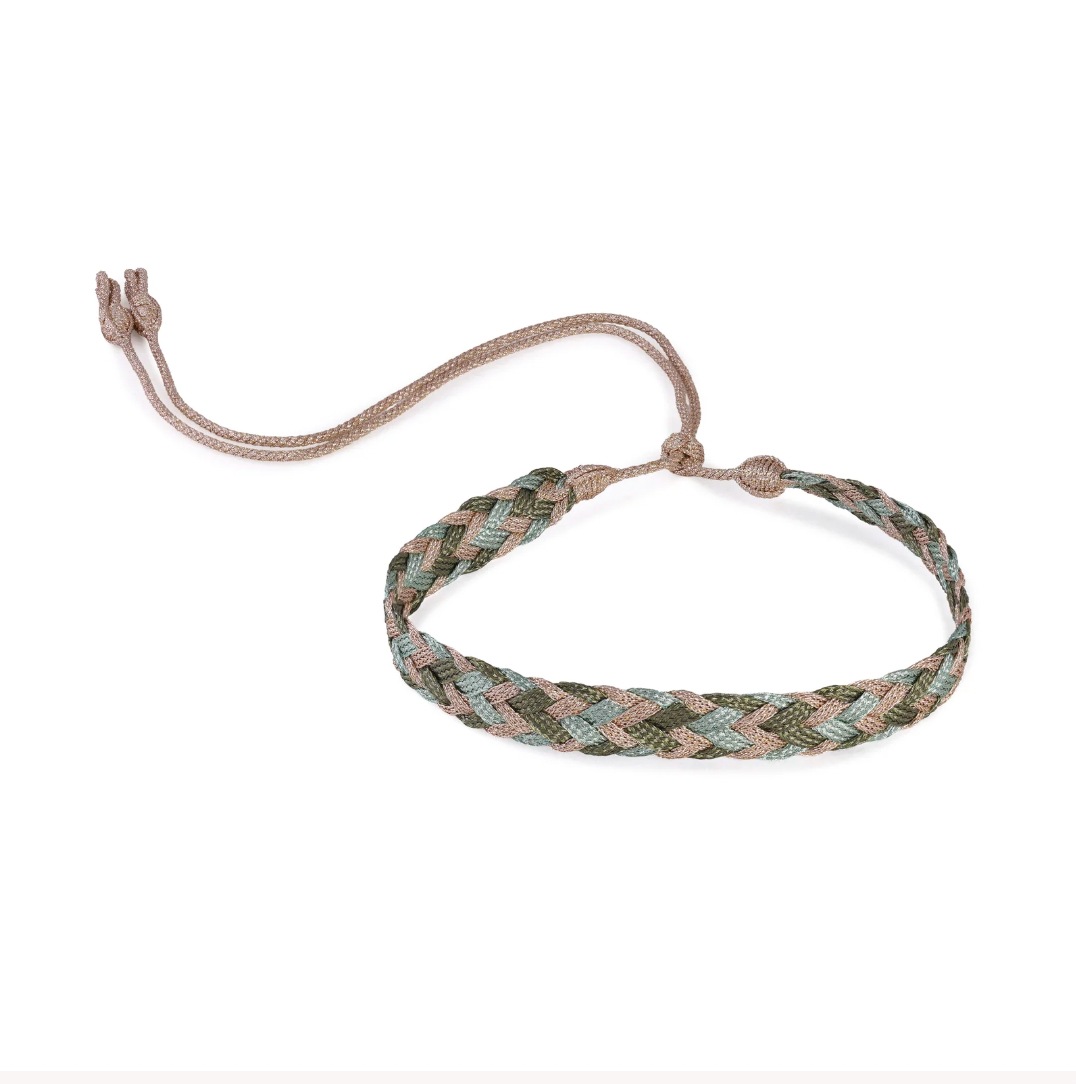 Lira nº2 choker in Rose Gold Olive Sage