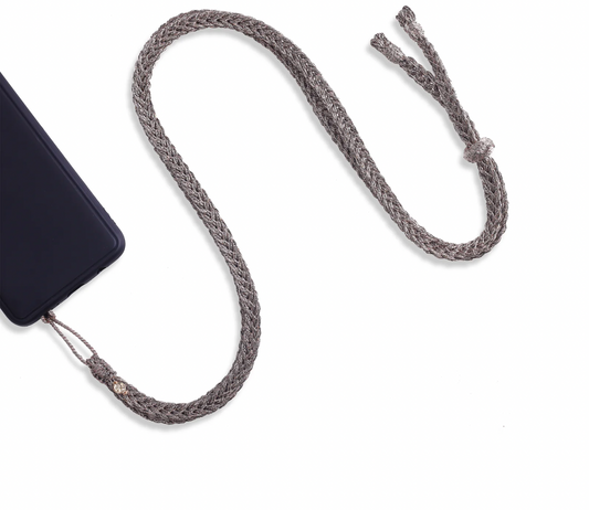 MAXI BRAIDED PHONE STRAP IN GREIGE
