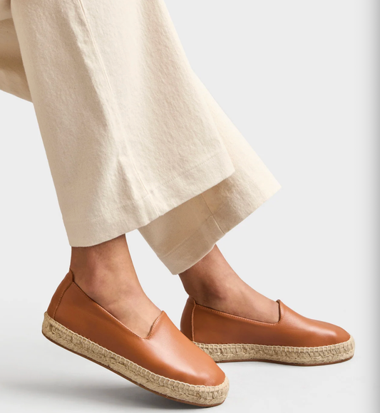 Tobias leather flat espadrilles