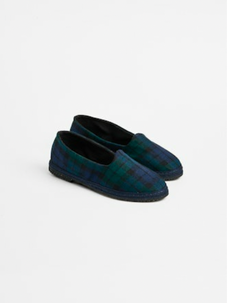 WOOL TARTÁN FLAT FRIULANA NAVY BLUE