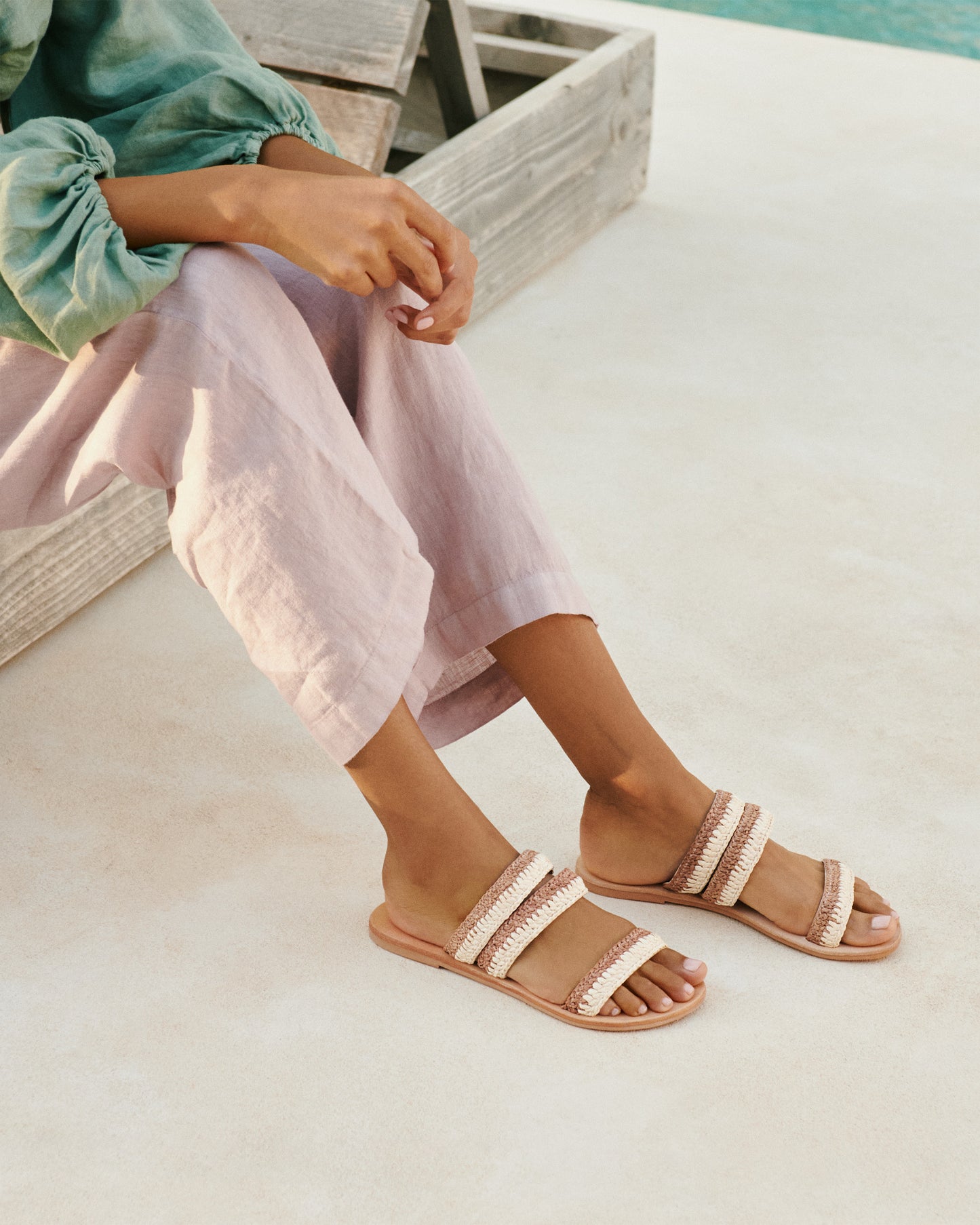 LEATHER SANDALS - CUERO NATURAL 3 BANDS