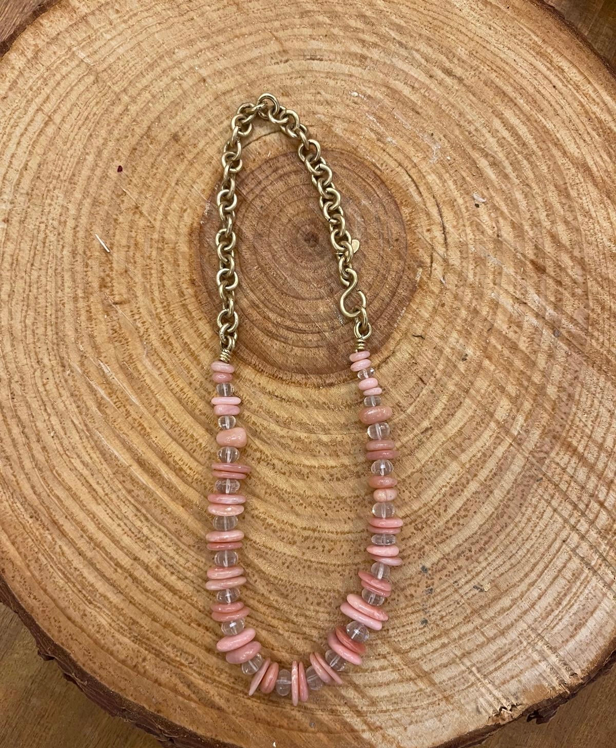 MAJO BUGAMBILIA Necklace  Opal & rose quartz