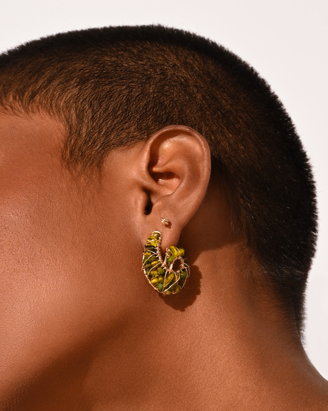 SENECIO EARRINGS #1 (30mm) - Peridoto, Tourmalina Verde, Zafiro Verde