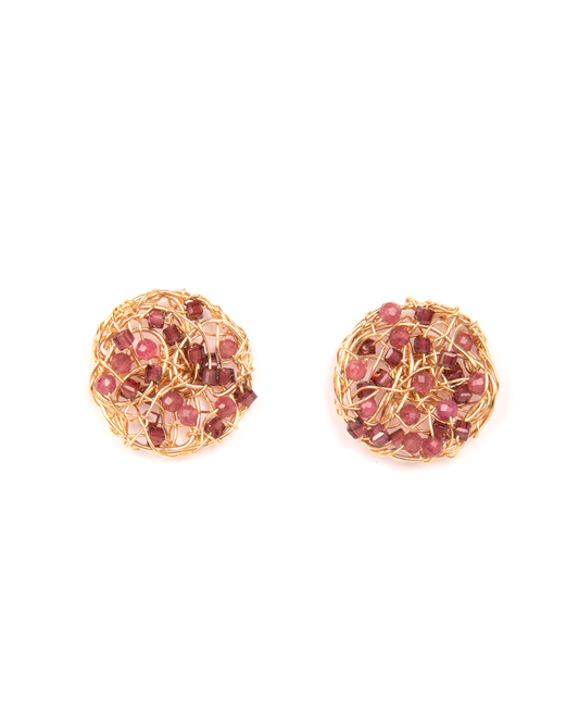 AURA EARRINGS GRANATE 20MM