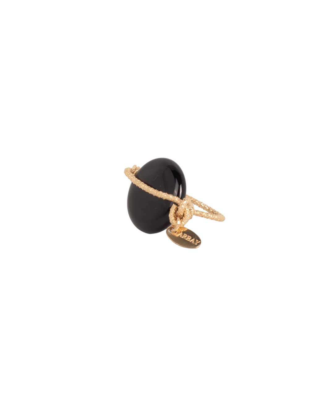 CALATEA RING #1 (30mm) - Black Agate & Yellow Gold