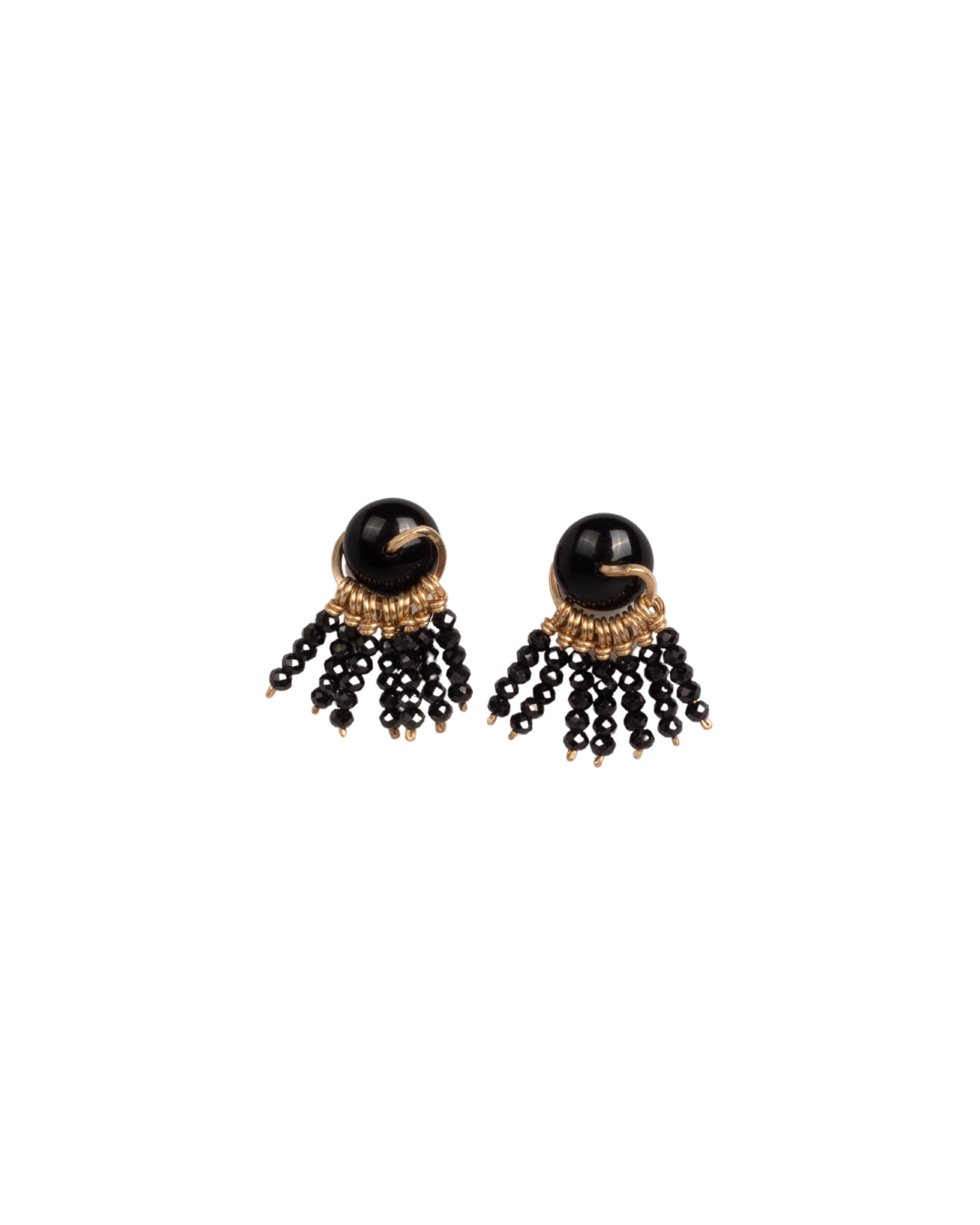 MIRANDA EARRINGS #1 (20mm) - Black Spinel